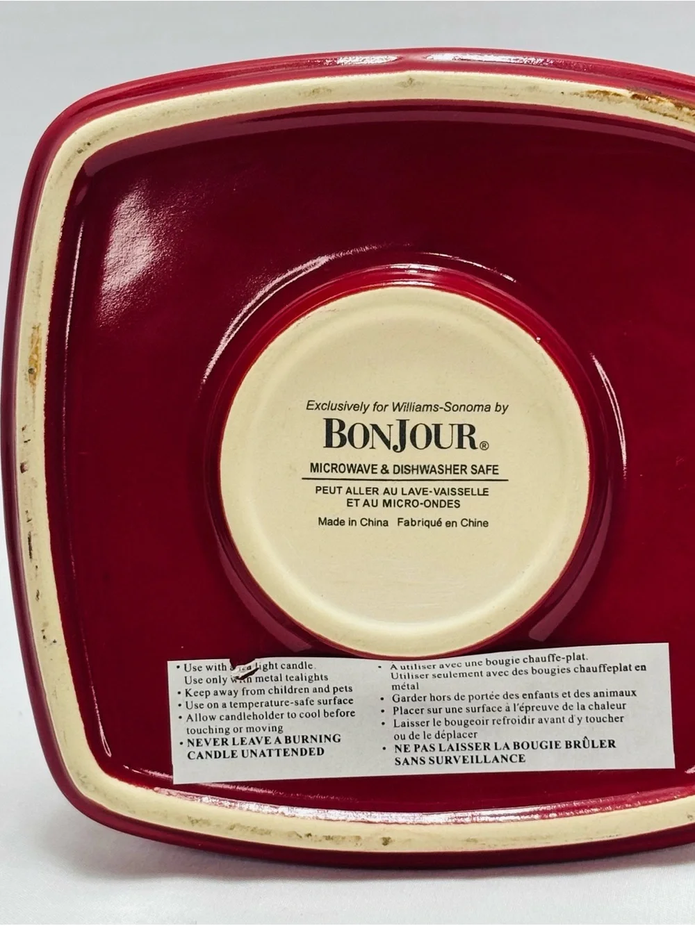 Deep Red Ceramic Wax Melt Warmer Base- Home Accents